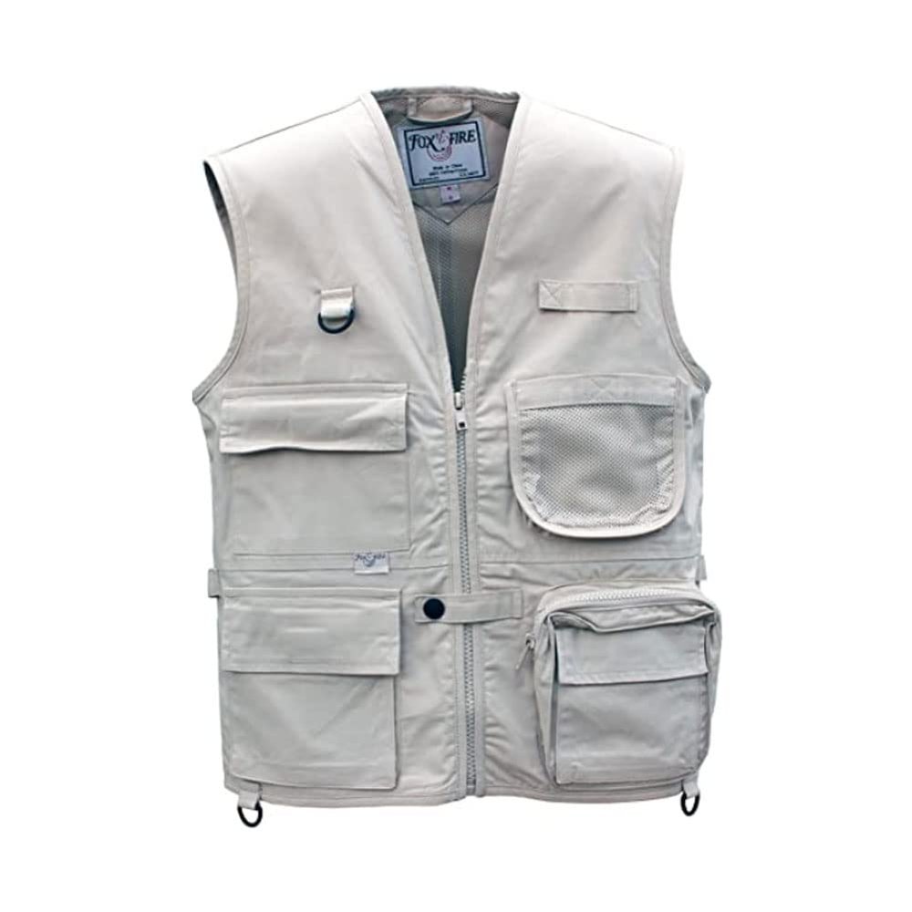 Foxfire Kid's Cargo Explorer Vest for Outdoor, Adventure, Safari and Travel Wear with Pockets, Cotton, Stone, X-Large