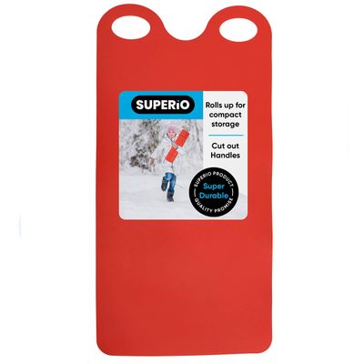 Superio Snow Slider Mat, Flexible Snow Sled Flying Carpet, Roll up Sleds for Kids and Adults 54" Lightweight Portable Plastic Snowboard Sled (Red)