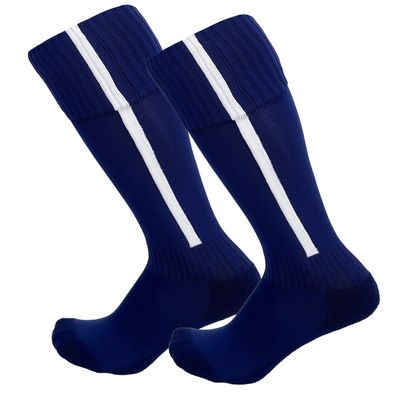 Just 4 Kicks Kid's Soccer Socks Classic Style, Boys and Girls Soccer Socks (Fussion Navy/White)