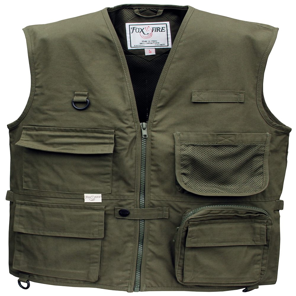 Kid's Cargo Explorer Vest for Outdoor, Adventure, Safari and Travel Wear with Pockets, Cotton, Forest Green, X-Large