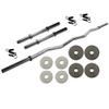 Ader Regular 1" Hollow Bar Kit (47" Curl Bar & 14" Dumbbells) w/ 4 pcs of 1.25lb + 2.5lb Gray 1" Standard Weight Plates view 1