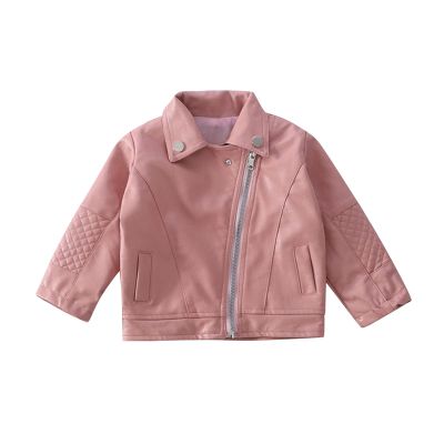 Moonker Baby Short Jacket Coat 1-5 Years Old,Toddler Boys Girls Kids Outerwear Autumn Winter Leather Outwear Clothes A-Pink