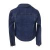 SERYU Jean Jacket for Women Ripped Puff Sleeve Frayed Slim Denim Crop Top Cropped Jean Jacket view 3