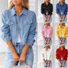 SERYU Jean Jacket for Women Ripped Puff Sleeve Frayed Slim Denim Crop Top Cropped Jean Jacket view 4