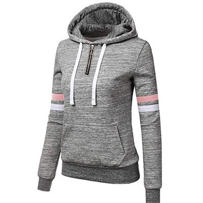 Wirziis Womens Plus Size Hoodies Sweater, Long Sleeve Drawstring Sweatshirt Ladies Comfy Stripe Trendy Pocket Pullover Tops