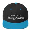 Not Lazy Energy Saving Flatbrim Flat Brim Snapback Hat Cap Black/Teal view 1