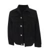 SERYU Jean Jacket for Women Ripped Puff Sleeve Frayed Slim Denim Crop Top Cropped Jean Jacket view 2