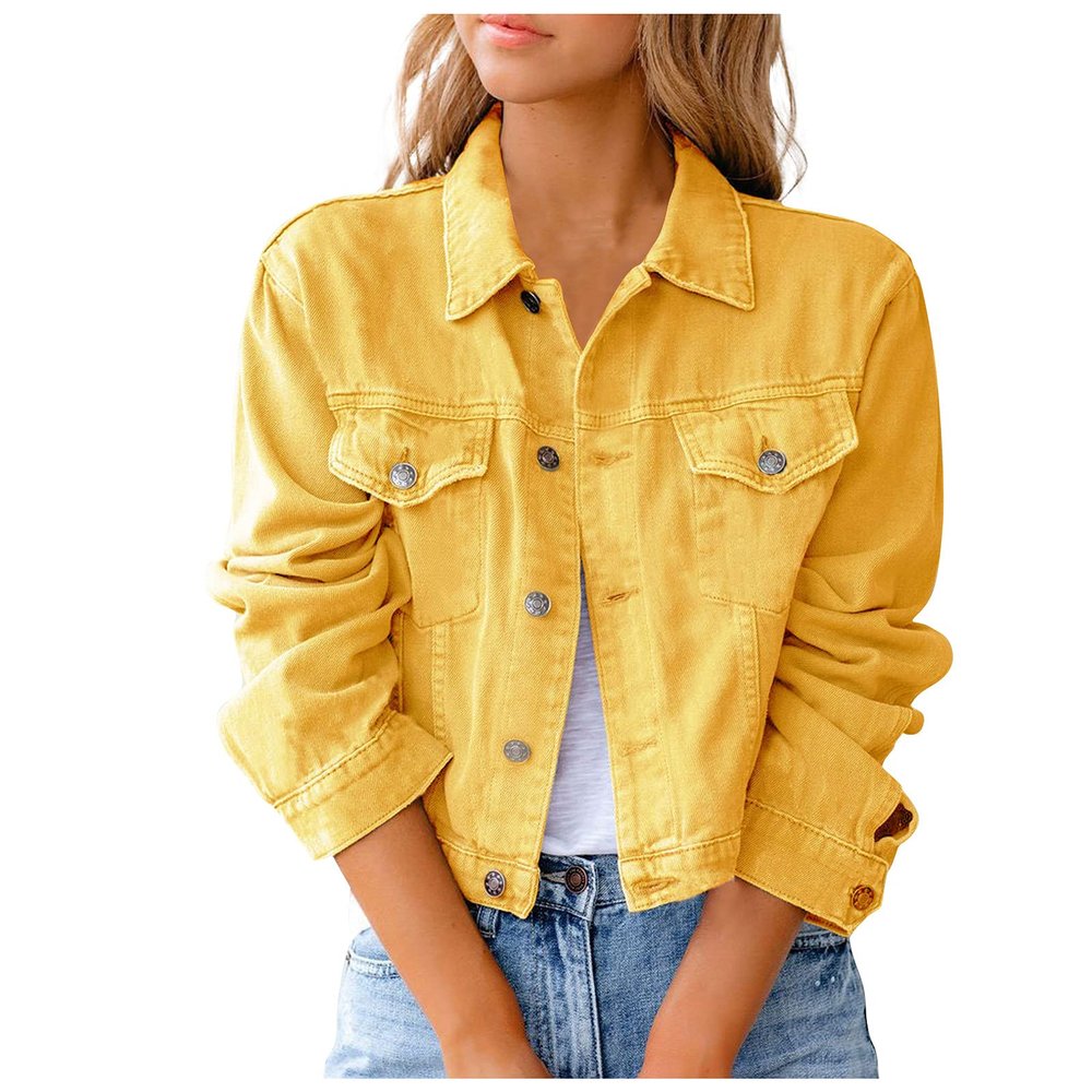 SERYU Jean Jacket for Women Ripped Puff Sleeve Frayed Slim Denim Crop Top Cropped Jean Jacket