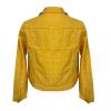 SERYU Jean Jacket for Women Ripped Puff Sleeve Frayed Slim Denim Crop Top Cropped Jean Jacket view 3