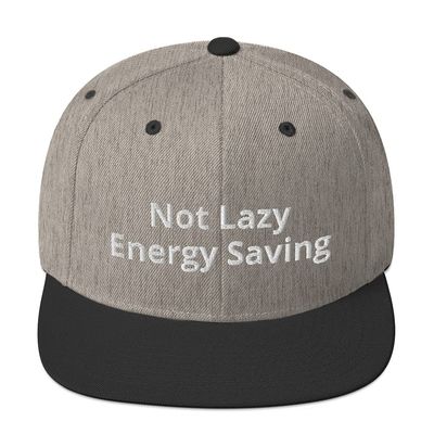 Not Lazy Energy Saving Flatbrim Flat Brim Snapback Hat Cap Heather/Black