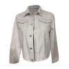 SERYU Jean Jacket for Women Ripped Puff Sleeve Frayed Slim Denim Crop Top Cropped Jean Jacket view 2