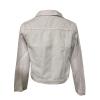 SERYU Jean Jacket for Women Ripped Puff Sleeve Frayed Slim Denim Crop Top Cropped Jean Jacket view 3