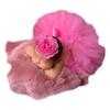 Baby Photography Props Boy Girl Photo Shoot Outfits Newborn Lovely Costume Tutu Dress Flower Headband (Mei Hong) view 1