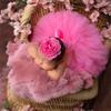 Baby Photography Props Boy Girl Photo Shoot Outfits Newborn Lovely Costume Tutu Dress Flower Headband (Mei Hong) view 3