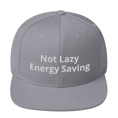 Not Lazy Energy Saving Flatbrim Flat Brim Snapback Hat Cap Silver