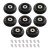 SING F LTD 8pcs 70mm 82A Skating Wheels with ABEC-7 608ZZ Bearing for Boys & Girls Indoor Outdoor Recreational Riding with 6mm White Plastic Spacers Replacement Black PU view 1