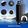 Turmaster Boat Fenders 4 Pack 4.5'' x16'', Ribbed Twin Eyes Boat Fenders Bumpers for Docking, Inflatable Marine Boat Bumper with 4 Ropes, 4 Needles and 1 PumpBlack view 2