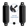 Turmaster Boat Fenders 4 Pack 4.5'' x16'', Ribbed Twin Eyes Boat Fenders Bumpers for Docking, Inflatable Marine Boat Bumper with 4 Ropes, 4 Needles and 1 PumpBlack view 4