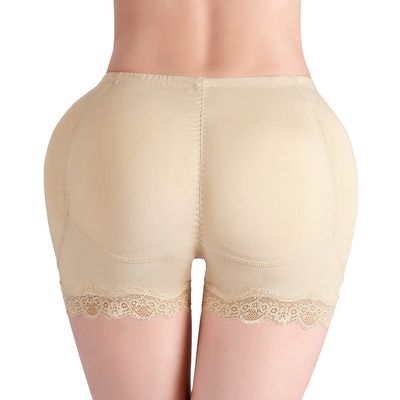 Women Shapewear Lace Hip Enhancer Fake Butt Lifter Pants Pads Underwear Control Padded Panties Knickers Boyshorts (Skin,XXL)