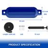 Turmaster Boat Fenders 4 Pack 4.5'' x16'', Ribbed Twin Eyes Boat Fenders Bumpers for Docking, Inflatable Marine Boat Bumper with 4 Ropes, 4 Needles and 1 PumpBlue view 3