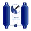 Turmaster Boat Fenders 4 Pack 4.5'' x16'', Ribbed Twin Eyes Boat Fenders Bumpers for Docking, Inflatable Marine Boat Bumper with 4 Ropes, 4 Needles and 1 PumpBlue view 4
