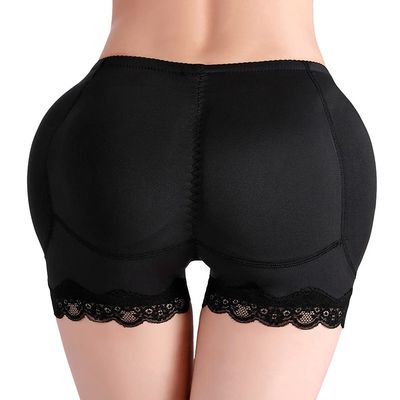 Women Shapewear Lace Hip Enhancer Fake Butt Lifter Pants Pads Underwear Control Padded Panties Knickers Boyshorts (Black,4XL)