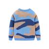 FLZS Boys Camouflage Sweater Crew Neck Long Sleeve Cartoon Casual Sweater Gray 5T view 2