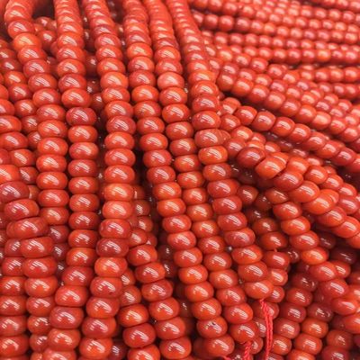 100pcs oranger Red Coral Wheel tire heishi rondelle Beads 6x4mm - Red Pink White Orange for Necklace-Bracelet-Earrings