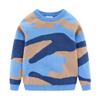 FLZS Boys Camouflage Sweater Crew Neck Long Sleeve Cartoon Casual Sweater Blue 3T view 1
