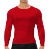 Men's Compression Shirts Long Sleeve Athletic T Shirt Workout Cool Dry Running Tops Sports Gym Undershirt Base Layer Top Red view 2
