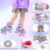 Rainbow Unicorn Kids Roller Skates for Girls Boys Toddler Ages 8-12,4-Pejiijar Adjustable Roller Shoes with Luminous Wheels for Birthday Xmas Gifts. view 4