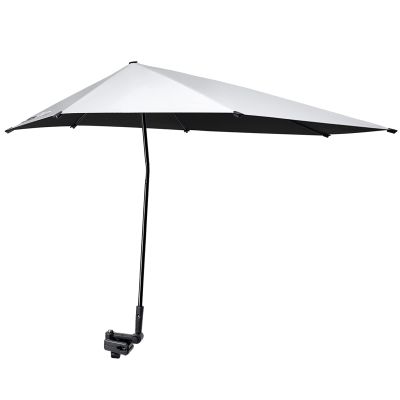 G4Free UPF 50+ Adjustable Beach Umbrella XL with Universal Clamp for Chair Golf Bags Stroller Wheelchair Bleacher Patio(Black)