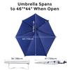 G4Free UPF 50+ Adjustable Beach Umbrella XL with Universal Clamp for Chair, Golf Bags, Stroller, Wheelchair, Bleacher, Patio(Blue) view 3