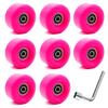 8 Pack Roller Skate Wheels with Bearings Installed PU Quad Skate Wheels 82A for Double Row Skating and Skateboard 32mm x 58mm (Pink) view 1