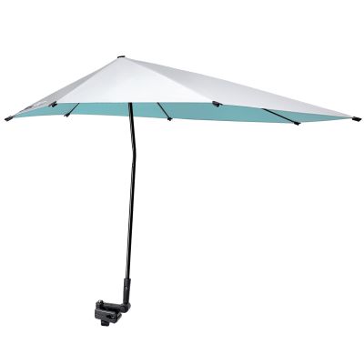 G4Free UPF 50+ Adjustable Beach Umbrella XL with Universal Clamp for Chair Golf Bags Stroller Wheelchair Bleacher Patio(Lake Blue)
