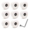 8 Pack Roller Skate Wheels with Bearings Installed PU Quad Skate Wheels 82A for Double Row Skating and Skateboard 32mm x 58mm (White) view 1