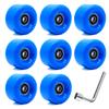 8 Pack Roller Skate Wheels with Bearings Installed PU Quad Skate Wheels 82A for Double Row Skating and Skateboard 32mm x 58mm (Dark Blue) view 1