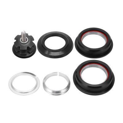 Alomejor Aluminum Alloy Double Bearings Bicycle Headset, 44mm Inner Diameter, with Bearing Headset, Pressing Ring, Cover, Sunflower Screw Top