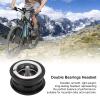 Alomejor Aluminum Alloy Double Bearings Bicycle Headset, 44mm Inner Diameter, with Bearing Headset, Pressing Ring, Cover, Sunflower Screw Top view 4