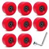 8 Pack Roller Skate Wheels with Bearings Installed PU Quad Skate Wheels 82A for Double Row Skating and Skateboard 32mm x 58mm (Red) view 1