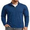 Boladeci 1/4 Zip Pullover Mens Quarter Zip Fleece Lined Thermal Long Sleeve Golf Shirts for Men Fall Winter Shirts Long Sleeve Warm Athletic 3/4 1/2 Half Zip Up Sweatshirts Blue Hiking Golf Jacket Men view 1