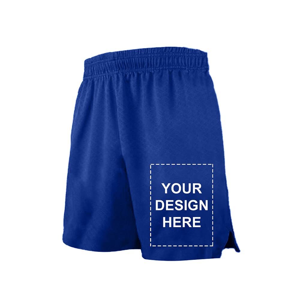 TopTie Custom Sport Athletic Big Boys Basketball Shorts Personalized 7" Pocket Running Shorts-Blue-S 7/8