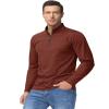 Boladeci Long Sleeve Shirts for Mens Pullover Quarter Zip Sweatshirts Fleece Shirts Sweatshirt Men Golf Shirts Workout Clothes 1/4 Zip Pullover Sweater Orange Active Wear Warm Base Layer view 2