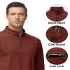 Boladeci Long Sleeve Shirts for Mens Pullover Quarter Zip Sweatshirts Fleece Shirts Sweatshirt Men Golf Shirts Workout Clothes 1/4 Zip Pullover Sweater Orange Active Wear Warm Base Layer view 4