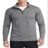 Boladeci Mens Quarter Zip Pullover 1/4 Thermal Long Sleeve Golf Shirts Fleece Pullover Moisture Wicking Sweaters and Pullovers 1/2 Half Zip Sweatshirts Grey view 1
