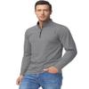 Boladeci Mens Quarter Zip Pullover 1/4 Thermal Long Sleeve Golf Shirts Fleece Pullover Moisture Wicking Sweaters and Pullovers 1/2 Half Zip Sweatshirts Grey view 2