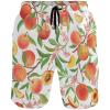 visesunny Peach Tropic Fruit Leaf Flower Summer Men's Swim Trunks Quick Dry Bathing Suits Beach Holiday Party Swim Shorts view 1