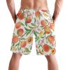 visesunny Peach Tropic Fruit Leaf Flower Summer Men's Swim Trunks Quick Dry Bathing Suits Beach Holiday Party Swim Shorts view 2
