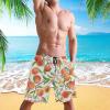 visesunny Peach Tropic Fruit Leaf Flower Summer Men's Swim Trunks Quick Dry Bathing Suits Beach Holiday Party Swim Shorts view 3