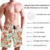 visesunny Peach Tropic Fruit Leaf Flower Summer Men's Swim Trunks Quick Dry Bathing Suits Beach Holiday Party Swim Shorts view 4